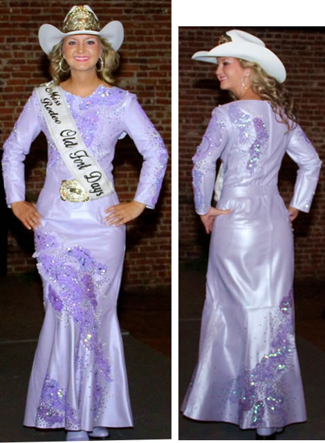 lavender lambskin leather rodeo queen dress