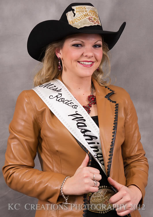 Kykie Kooistra, Miss Rodeo Washington 2012 in a rum lambskin jacket