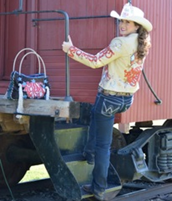 Lauren Terry Miss Rodeo USA 2013 in lambskin jacket