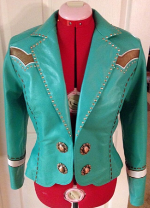 Aqua Leather Jacket by Melloworks Designs