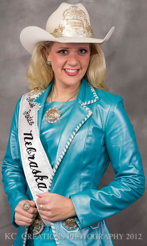 Sierra Peterson, Miss Rodeo Nebraska 2012 in a Kingman Turquoise lambskin vest